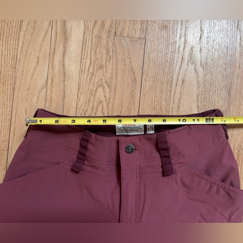 Fjallraven Men's Burgundy Cargo Pants with Zipper Pocket - Picture 8 of 9